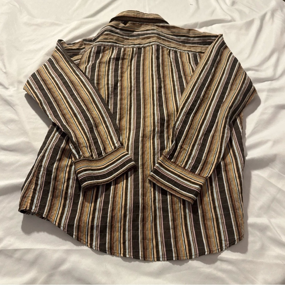Kos Men’s XL  Brown Mutliy Coler Button  Up Shirts - Picture 3 of 3